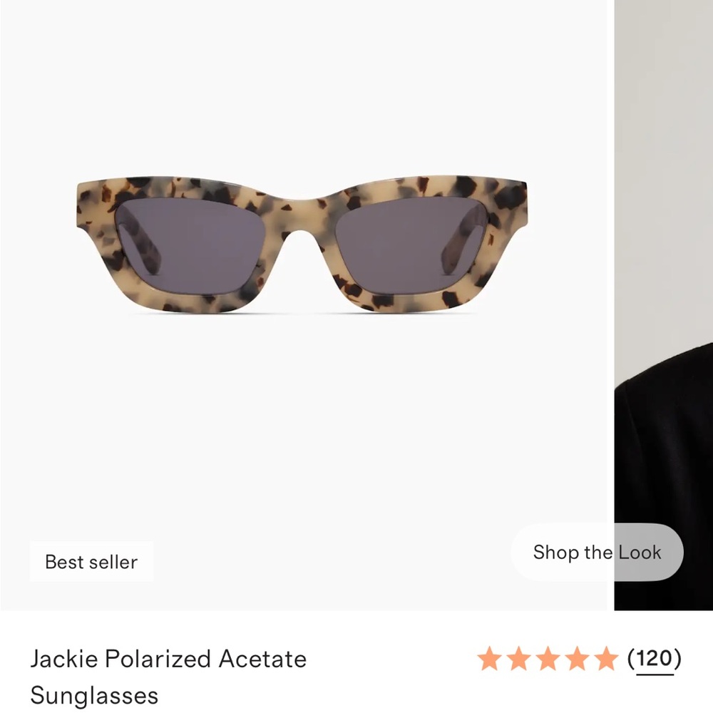 Quince Jackie Polarized Acetate Sunglasses in tortoise/grey lenses
